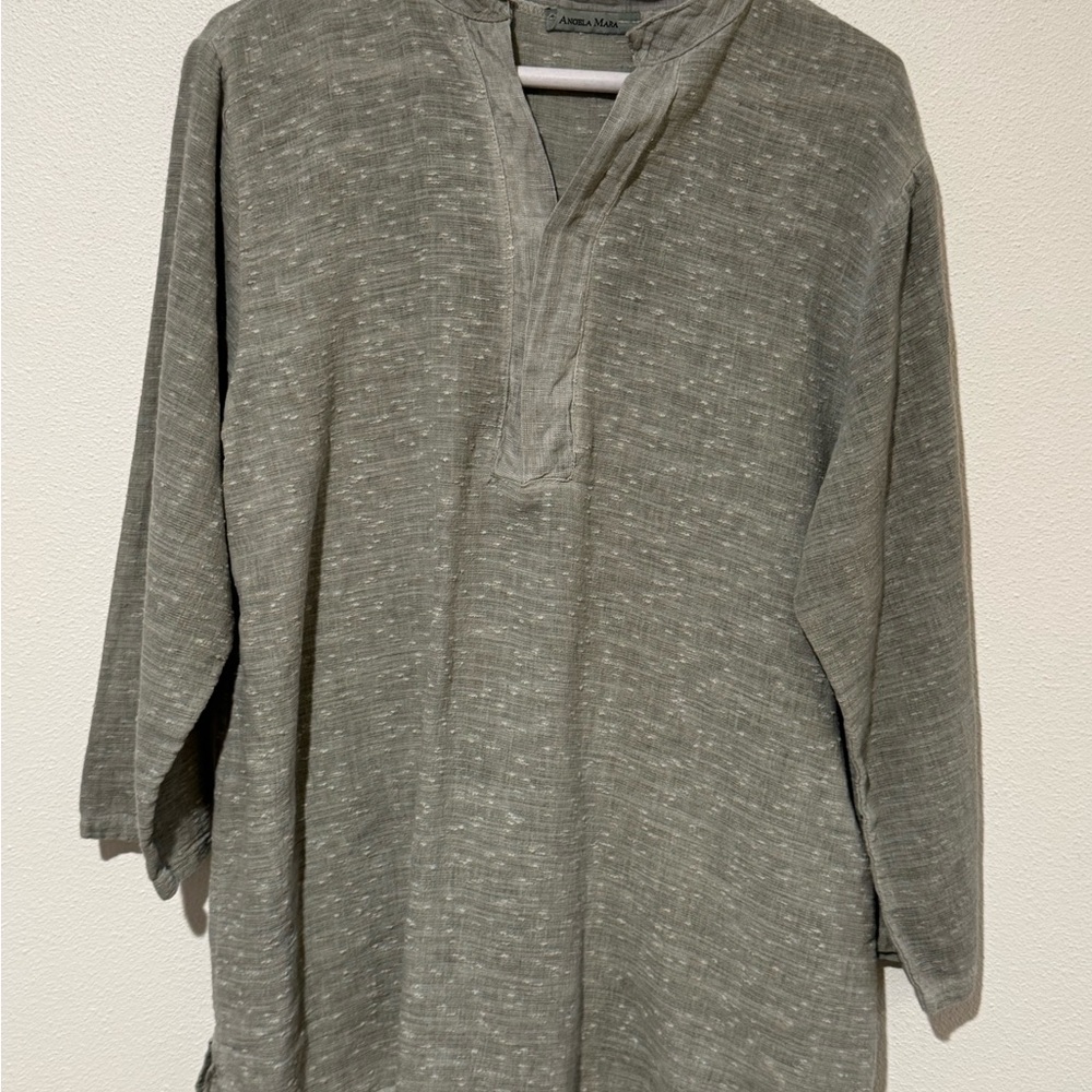 Gray-Green Linen Tunic
